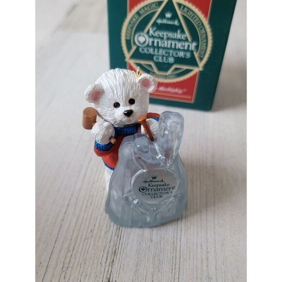 Hallmark Beary artistic 1991 ornament Xmas Decor polar bear - Picture 6 of 6